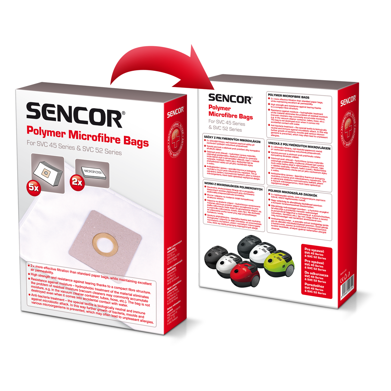 punch come package Saci aspirator | SVC 45RD/WH/BK/BL/GR | Sencor - Let's live!
